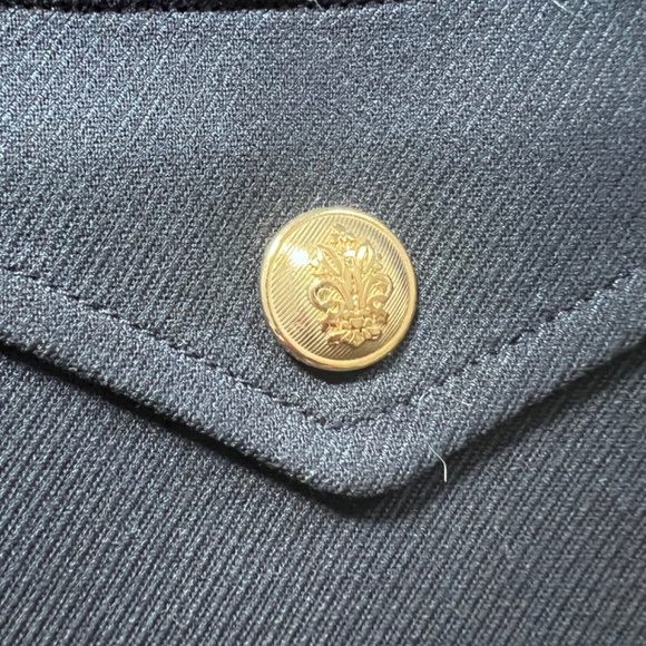 Navy Blue Maje Mini Skirt Size 34 Gold Buttons! - Picture 4 of 6